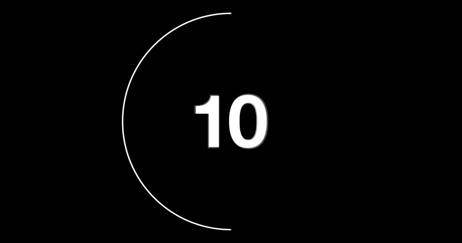 Simple Motion Graphic Countdown Ten to Zero, Black and White with 2D Text Solid. Royalty-Free Stock Footage #1018503739