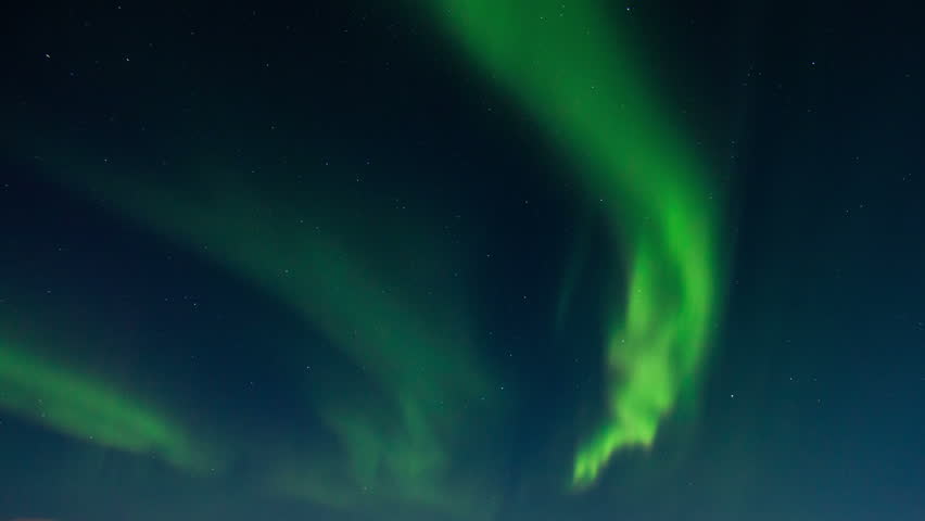 Aurora borealis above the Barents Sea