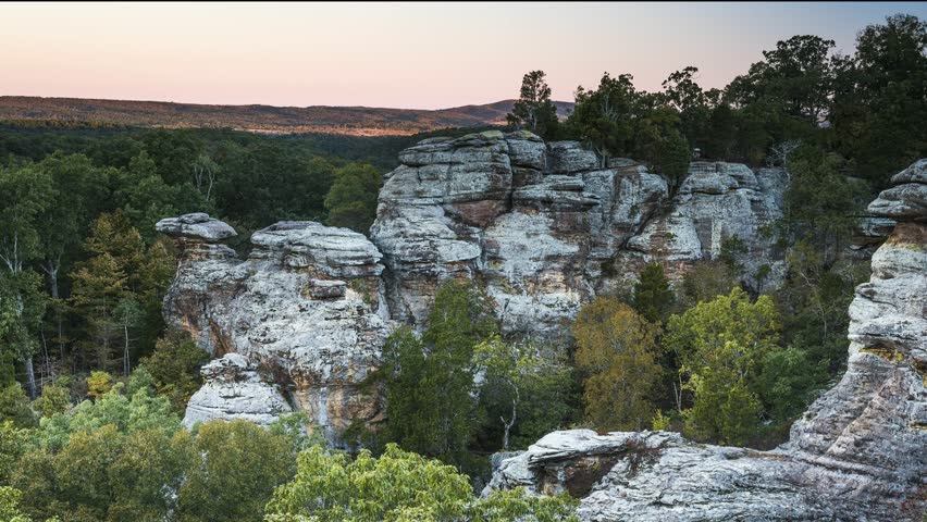 Time lapse of sunrise in Shawnee National Forest