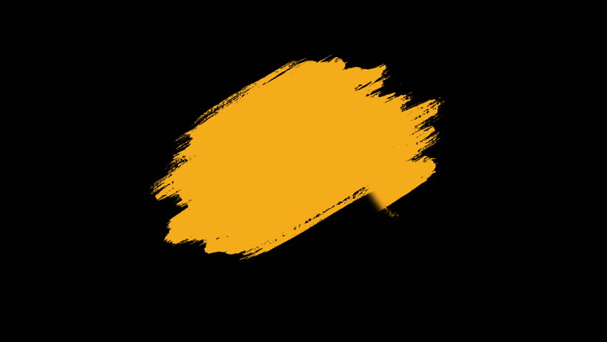 Animated drawing brush. Abstract hand painted element. Three versions with three colors on a black background