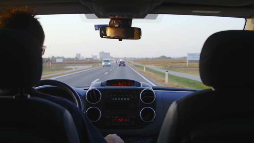 view from backseat of car