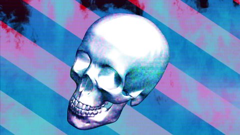 Pop grunge horror skull loop version two  Animated background with last frame removed for looping HD 30FPS weird flashes grunge horror 