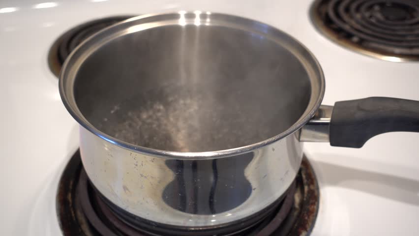 4K Pot of Boiling Water Higher Angle Royalty-Free Stock Footage #1018547356