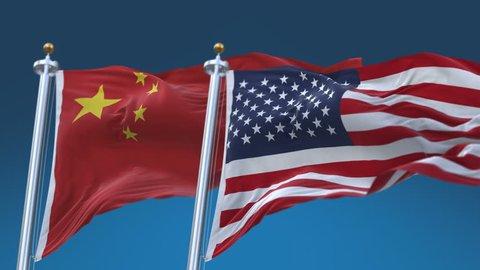 China Vs Usa Flag Fist Punch Stock Illustration 407732266