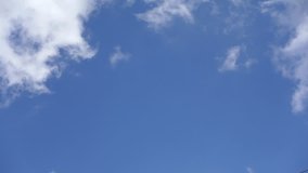 Video of white cloud moving on blue sky in the afternoon.