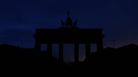 Brandenburg Gate of Berlin, Thunderstorm Timelapse