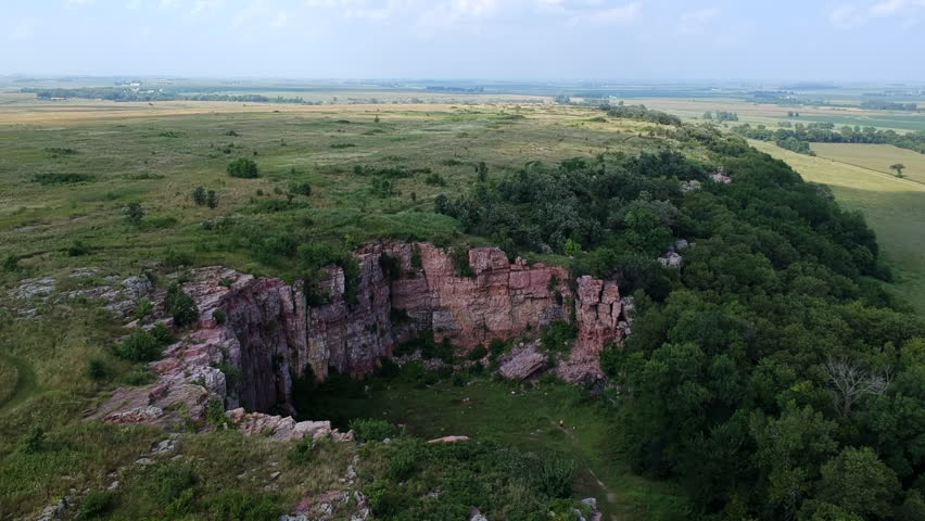 Aerial shot of blue mountain state park in minnesota