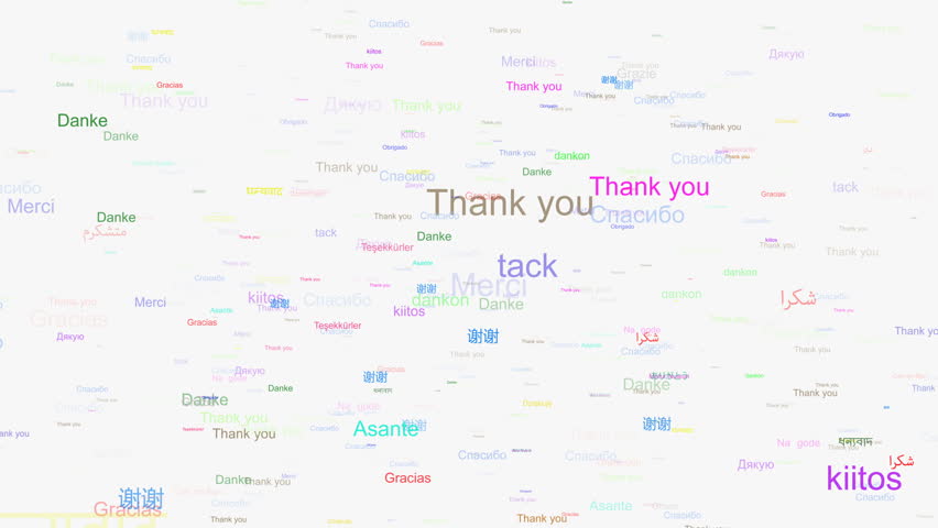 Thank you in Different Kind of Languages Word Animation, Flying through Elements, Computer Generated, 4K. Gratitude, thankfulness, thanksgiving, or gratefulness, from the Latin word gratus ‘pleasing'. | Shutterstock HD Video #1018602205