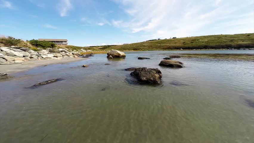 Rocky shoreline on the coast of Nova Scotia