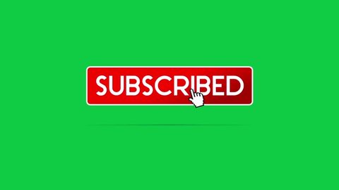 Subscribe Text Icon Animated on Green Screen Chroma Key. Graphic Element for Channel, Banner, Adv