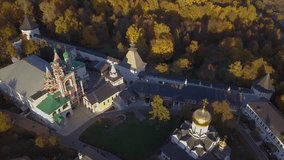 Savvino-Storozhevsky Monastery in Zvenigorod - Moscow region - Russia - aerial video