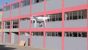 drone flying to build copter