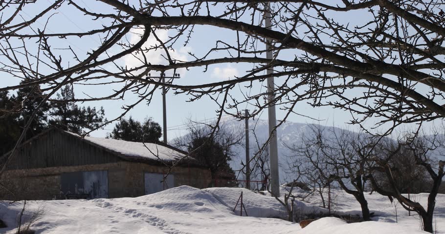 Turkish village in snow