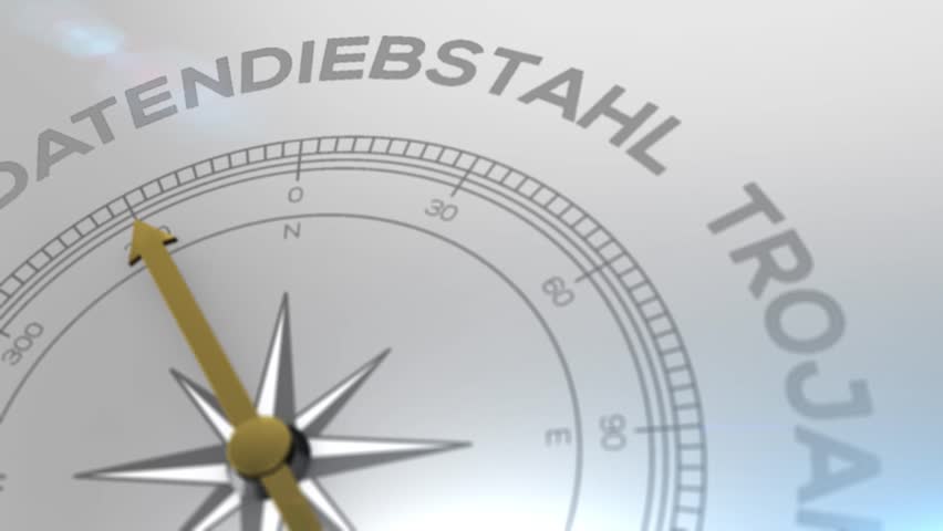Compass with text - SICHERHEIT - german word for SECURITY - right path, concept video for good direction white shiny background | Shutterstock HD Video #1018672300
