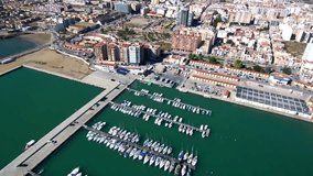 Aerial view in Vinaros, Castellon. Spain. 4k drone Video