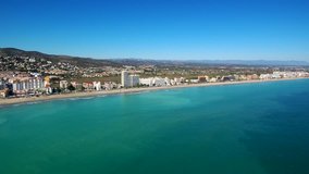 Aerial view in Peñiscola. Castellon. Spain. 4k Drone Video