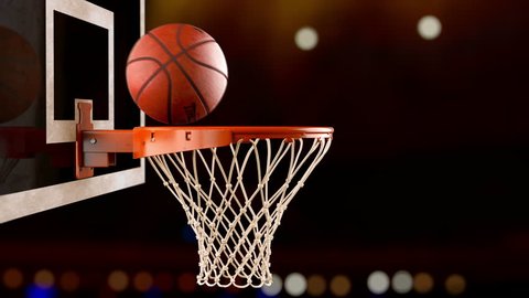 Throw Basketball Ball Ring On Black Stock Footage Video (100% Royalty ...