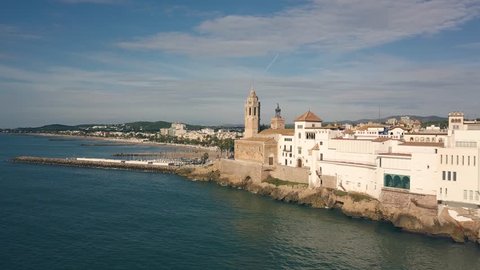 Aerial view of Sitges, small town near Barcelona