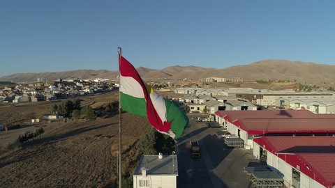 Kurdistan flag drone shoot 4K (sulaymaniyah)