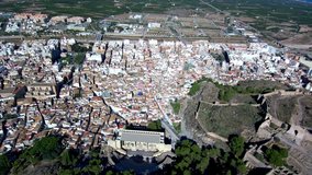 Aerial view in Sagunto, Valencia. Spain. 4k Drone Video