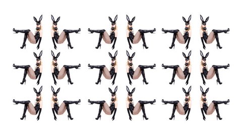 Sexy Woman Dances Large Bunny Ears Stock Footage Video (100% Royalty