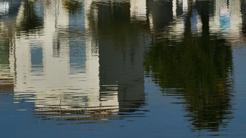 Aigues Mortes, Gard, Occitanie, France. reflection in the water