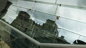 Reichstag Reflection time lapse with slide camera, Germany / Berlin 