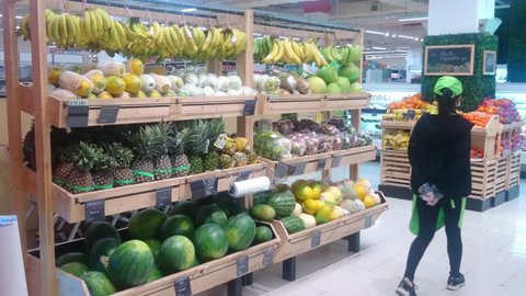 Seremban, 30 Sept 2018, Nilai Jaya Grocer Market, Family are shopping at jaya Grocer  during weekend.