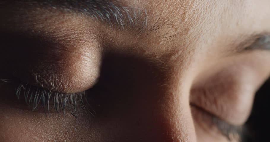 Close up macro eyes opening natural human beauty | Shutterstock HD Video #1018748287