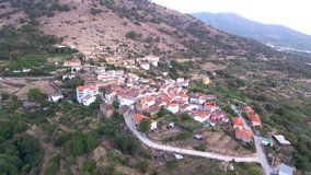 Aerial view in Segura de  Toro, Caceres. Extremadura. Spain. 4k Drone Video
