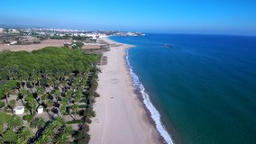 Aerial view in Tamarit, Tarragona. Spain. 4k Drone Video