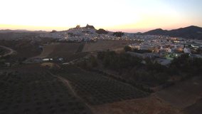 Aerial view in Olvera, Cadiz. Andalusia, SPain. 4k Drone Video