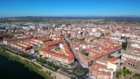 Aerial view in Talavera de la Reina, Toledo. Spain. 4k Drone Video