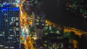 4k time lapse video of the city Surfers Paradise, Queensland, Australia at night time with slide effect