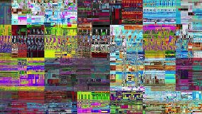 Abstract fast flickering texture with artifacts codec. Looping video interference footage. Imitation of a Datamoshing video.
