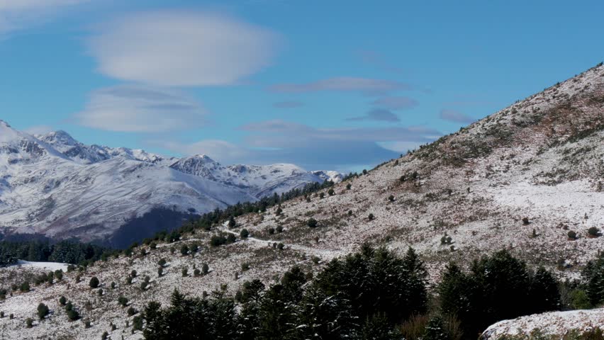 Pic du Midi de Bigorre in the french Pyrenees with snow