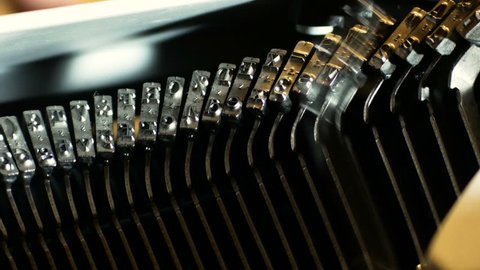 details on parts of a typewriter from the 1980s in which it was not yet the era of digital