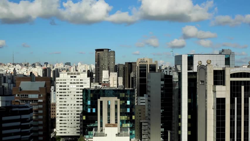 Beautiful city views, helicopters, buildings and landscapes in Sao Paulo, Brazil.