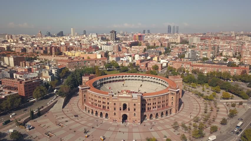 Aerial view of Plaza de Toros in Madrid