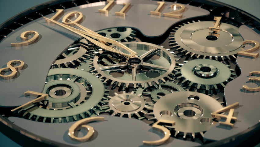 Clock With Gears Spinning Timelapse Stock Footage Video 100 Royalty Free Shutterstock