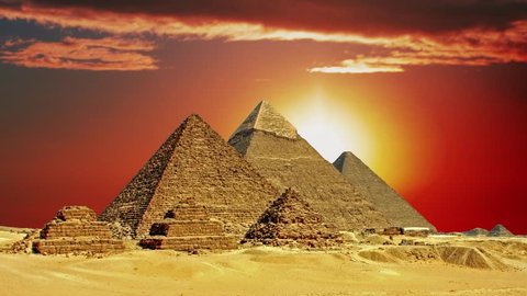 Egyptian Pyramids Sand Desert Clear Sky Stock Photo 727090801 ...