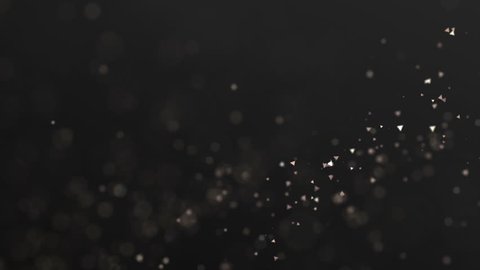 Abstract 3d rendering of flying particles with bokeh effect. Modern cgi background animation. Motion design, 4k video Stock Video