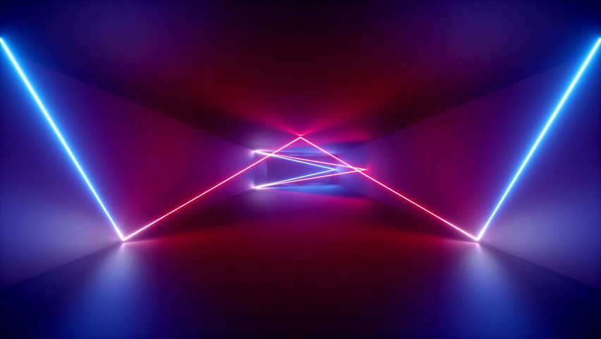 abstract background neon rays inside tunnel Stock Footage Video (100%