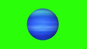simple Uranus planet model rotating seamless loop animation on green screen background New quality universal space colorful video