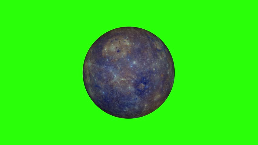 simple Mercury planet model rotating seamless loop animation on green screen background New quality universal space colorful video