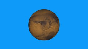 simple Mars planet model rotating seamless loop animation on green screen background New quality universal space colorful video