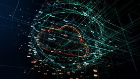 Cloud technology, cloud computing symbol, random moving numbers and others elements which creating abstract 3D information technology animation - Powered by Shutterstock - Get 15% off with code: PIKWIZARD15