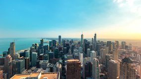 Time-lapse of the Chicago skyline from high above