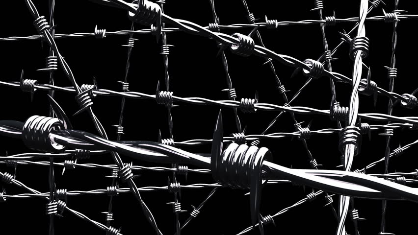 gray and black background barbwire