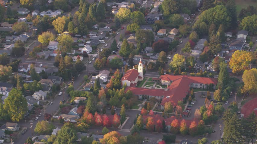Property housing from aerial view in Oregon USA